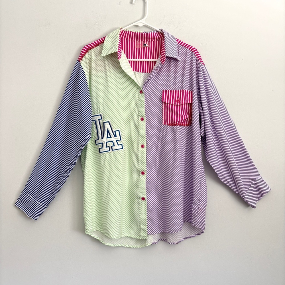 Terez Multicolor Striped Button Down Shirt